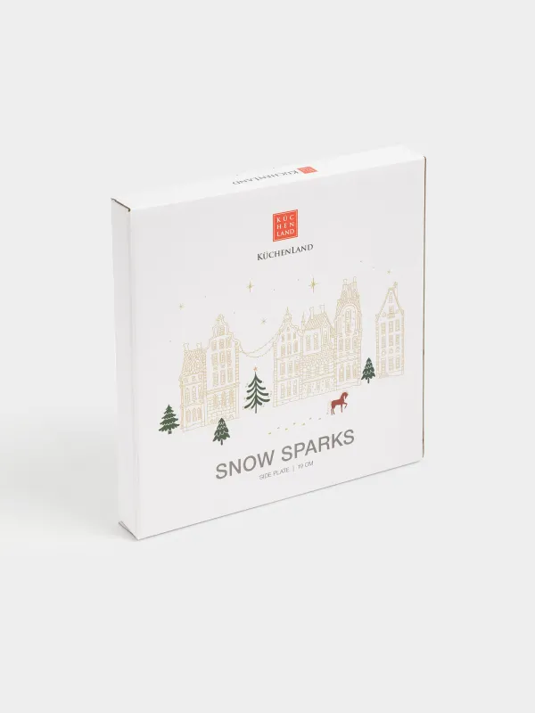 Тарелка закусочная, 20 см, Домики и лошадь, Snow sparks, image-6