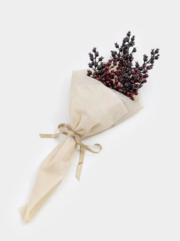 Букет декоративный, 60 см, пенопласт/пластик, Бордовые ягоды, Bordo berry, image-1
