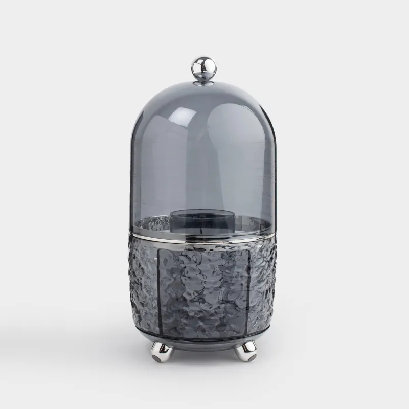 Косметикаға арналған органайзер, 26 см, 6 бөлім, айналмалы, пластик, сұр, Renaissance clear