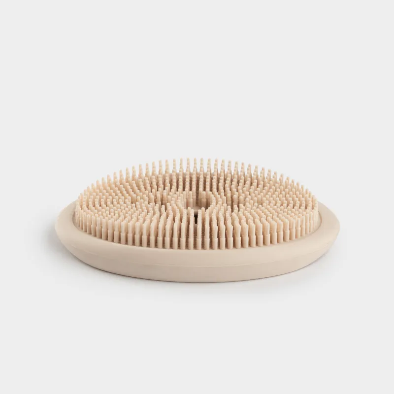 Тазалауға арналған сабын ыдысы-щетка, 12х8 см, силикон, сопақ, сарғылт-қоңыр-қызғылт, Manny