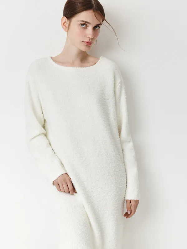 Әйелдер көйлегі, үйге арналған, мини, өлшемі L, ұзын жеңді, полиэстер, сүт түстес, Ami, image-1