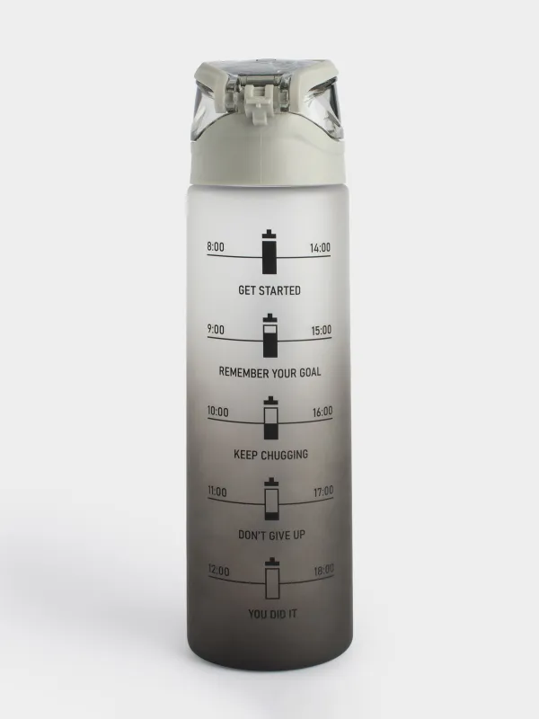 Суға арналған бөтелке, 900 мл, пластик/силикон, сұр, Water balance, Sport, image-1