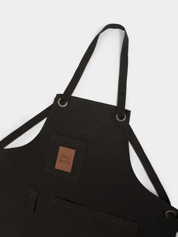 Фартук, 70х85 см, хлопок/искусственная кожа, коричневый, Grill master, Apron, image-3
