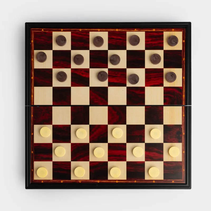 Игра настольная, 25х25 см, шашки/нарды, дорожные, пластик, Hobby light, image-2