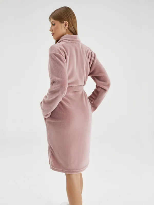 Әйелдер халаты, үйге арналған, ө. S/M, ұзын жең, полиэстер, қызғылт, Drew, image-2