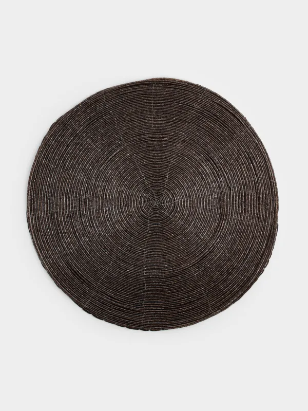 Аспаптарға арналған майлық, 36 см, моншақтар, дөңгелек, қоңыр, Shiny beads, image-0