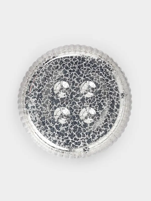 Сабын ыдысы, 11 см, шыны, дөңгелек, алтын, Patina rib, image-4