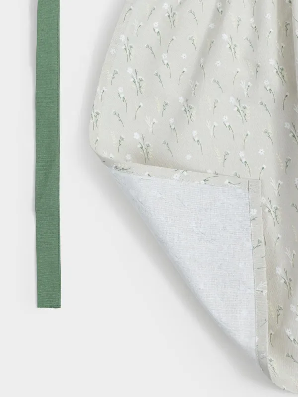 Фартук-платье, 75х85 см, хлопок, серо-бежевый, Цветы, Meadow tiny, image-5