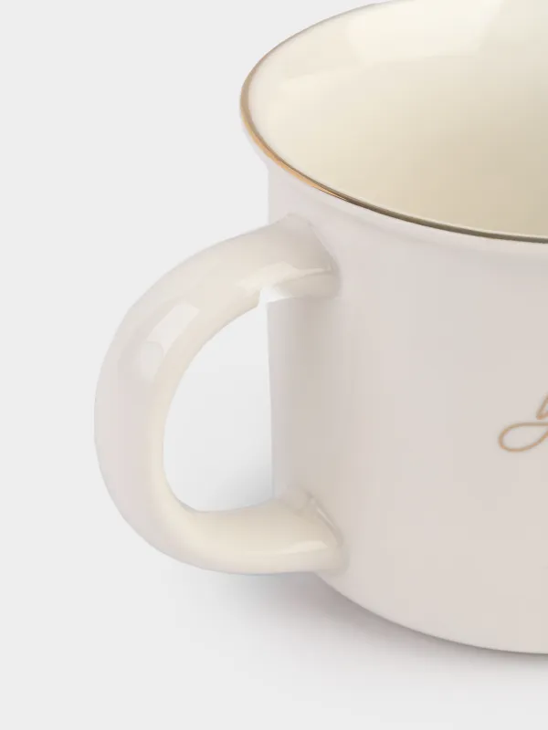 Саптыаяқ, 400 мл, фарфор N, ақ-алтын, Дизайн, Mug title, image-2