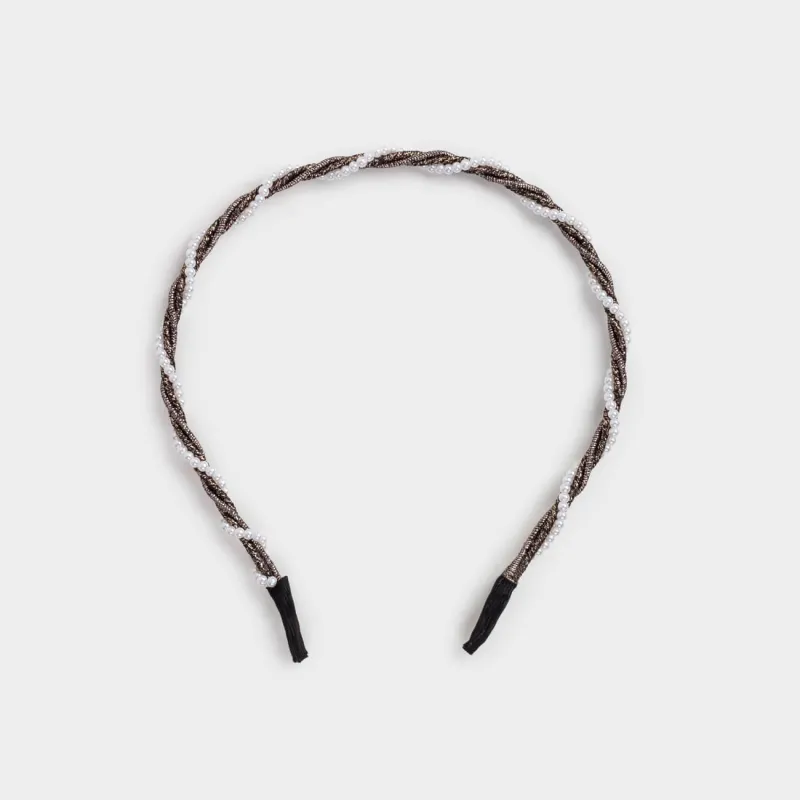 Шашқа арналған бау, 15х13 см, шыны/металл, қара, Hairstyle