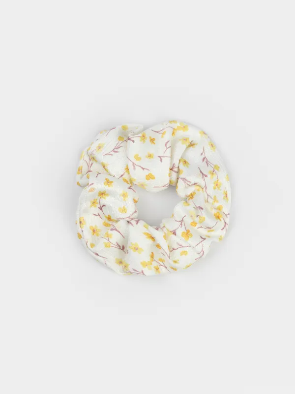 Шаш резеңкесі, 10 см, полиэстер, Сары гүлдер, Hair flowers, image-0