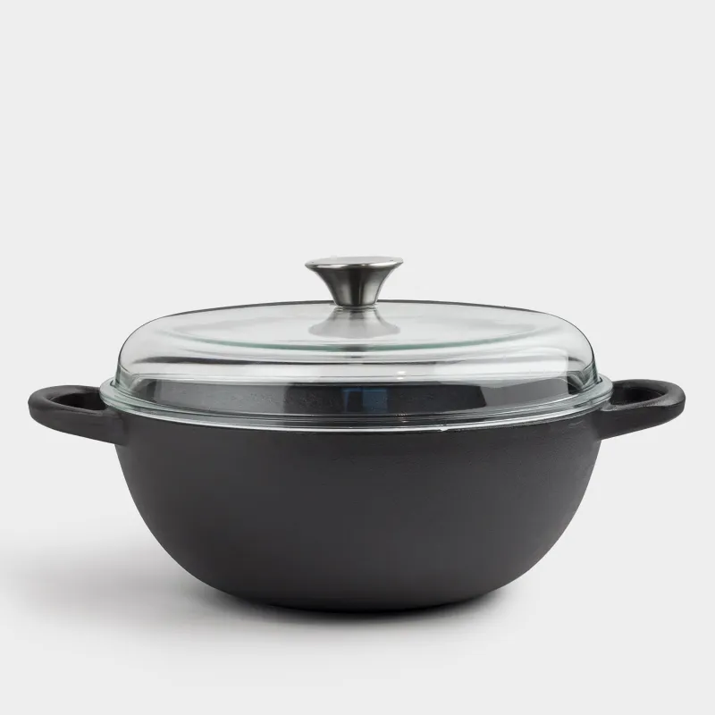 Казан, 27 см, 3,5 л, с крышкой, чугун/стекло Т, черный, Authentic