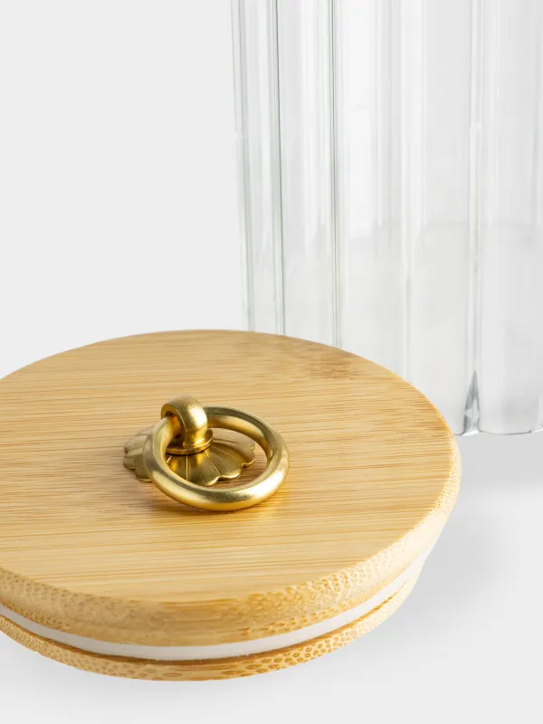 Банка для сыпучих продуктов, 1,1 л, стекло Б/бамбук, Camellia, image-4