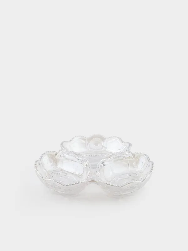 Менажница, 20 см, 3 отд, стекло Р, перламутр, Солнечные узоры, Sabal, image-0