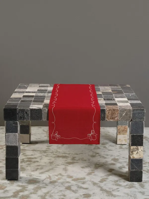 Дорожка настольная, 40х160 см, полиэстер, красная, Банты, Bow color, image-6