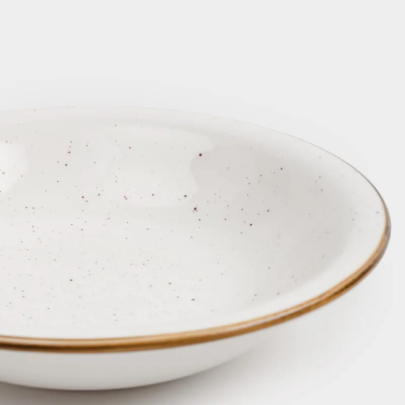 Сервиз обеденный, 6 перс, 18 пр, керамика, молочный, в крапинку, Roxas, image-3