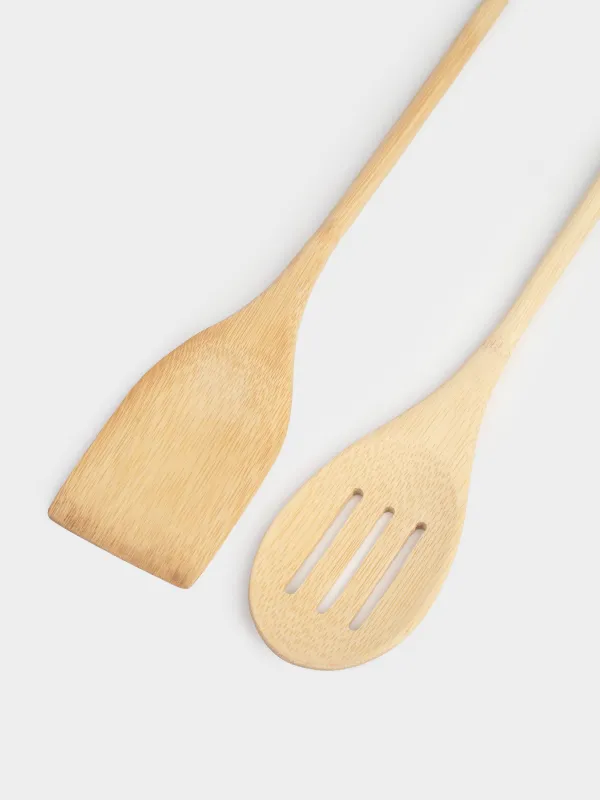 Набор кухонных принадлежностей, 2 пр, лопатка/шумовка, бамбук, Bamboo, image-3