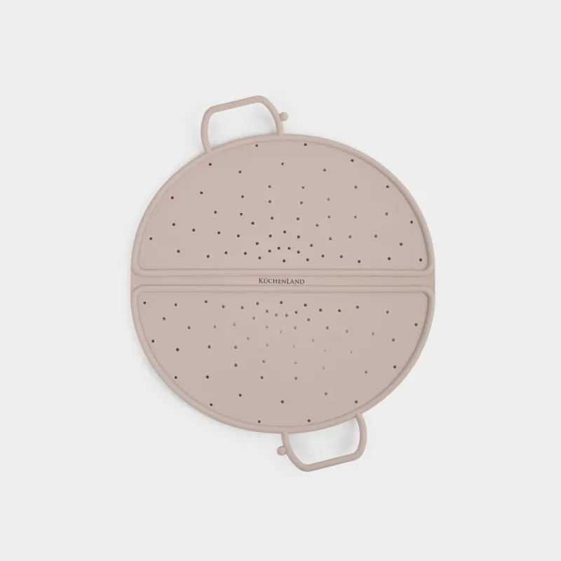 Табаға арналған қақпақ-бөлгіш, 31 см, жиналмалы, силикон, сұр-қоңыр, Soft kitchen