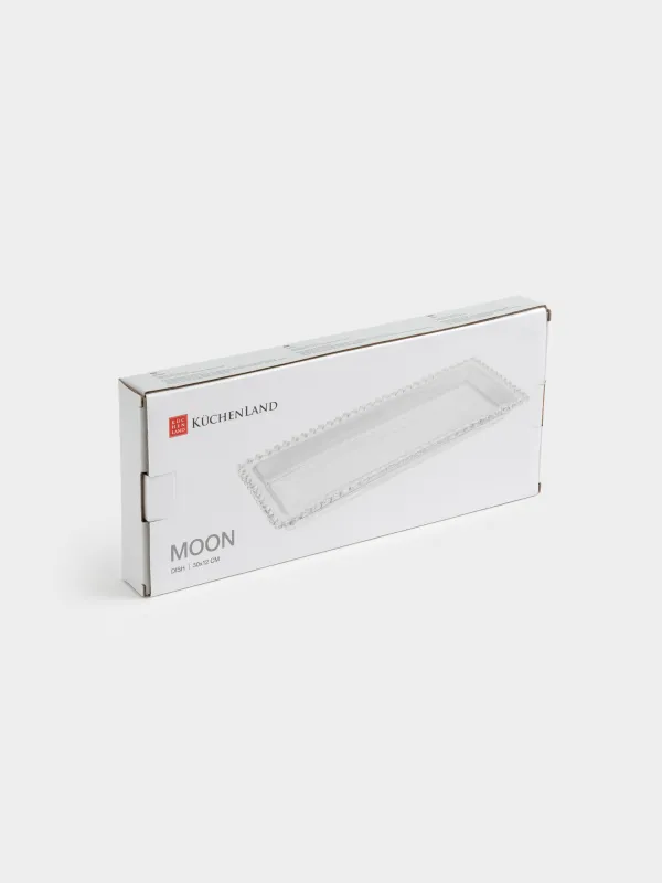 Ыдыс, 30х12х2 см, шыны, тікбұрышты, інжу-маржан, Moon, image-5