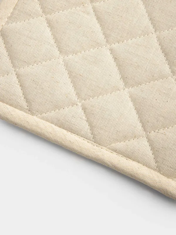 Прихватка, 20х20 см, хлопок/лен, квадратная, песочная, Ромб, Flax, image-2