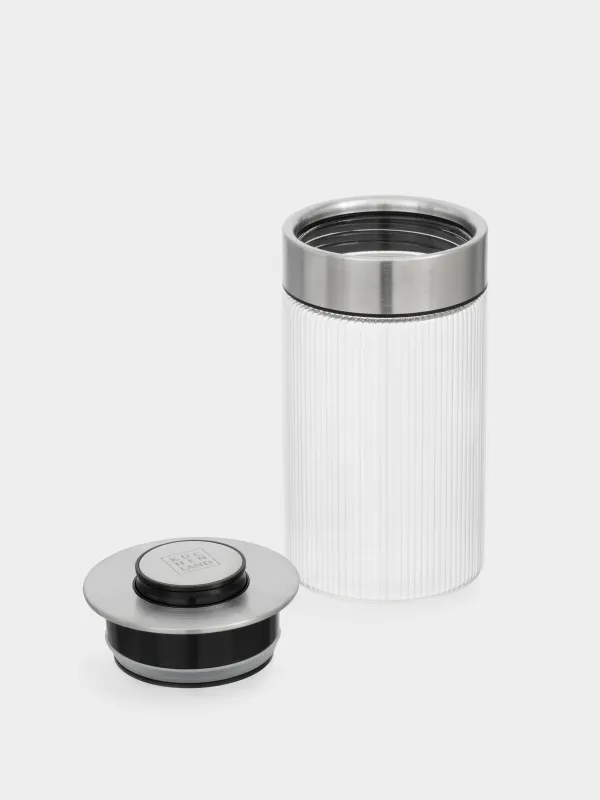 Сусымалы өнімдерге арналған құты, 960 мл, вакуумдық қақпағы бар, шыны Б/болат, Ribby steel, image-5