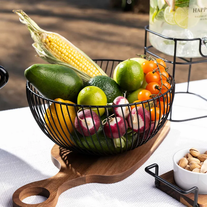 Жеміс себеті, 26 см, металл, қара, Twist black, image-2