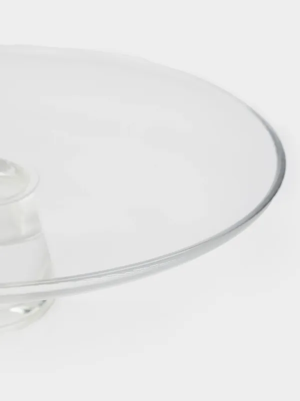 Аяқты ыдыс, 27х7 см, шыны, қызыл, Clear color, image-3