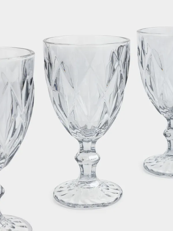 Шарап бокалы, 300 мл, 6 дана), шыны Р, сұр, Rhomb color, image-1