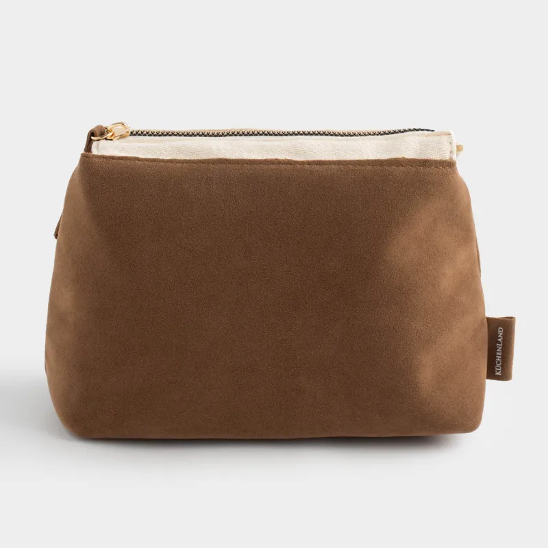 Косметичка, 20х12 см, полиуретан, песочная, Krast