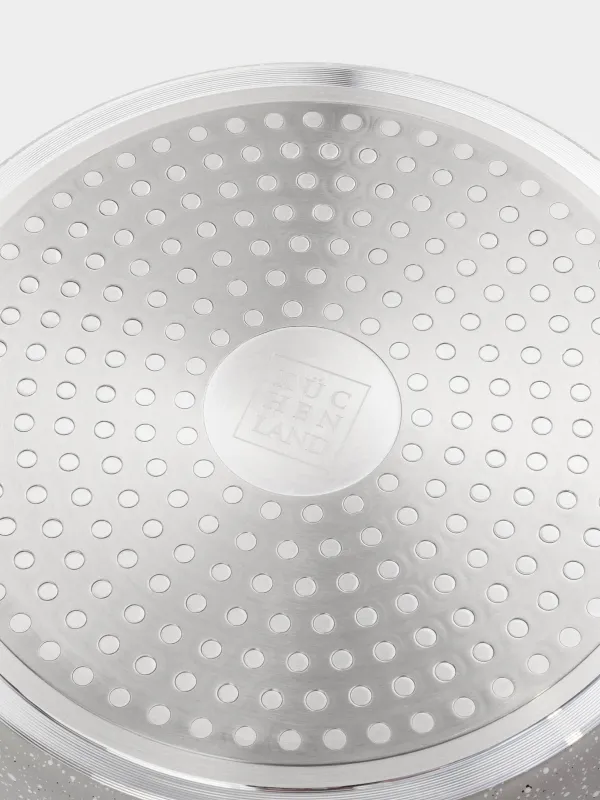 Кастрюля, 20 см, 2,3 л, с крышкой, с покрытием, алюминий, бежево-серая, Decision, image-3