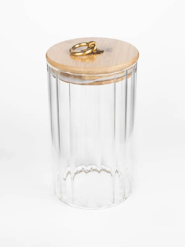 Сусымалы азық-түлік Банкі, 800 мл, бамбук Шыны, Camellia, image-1