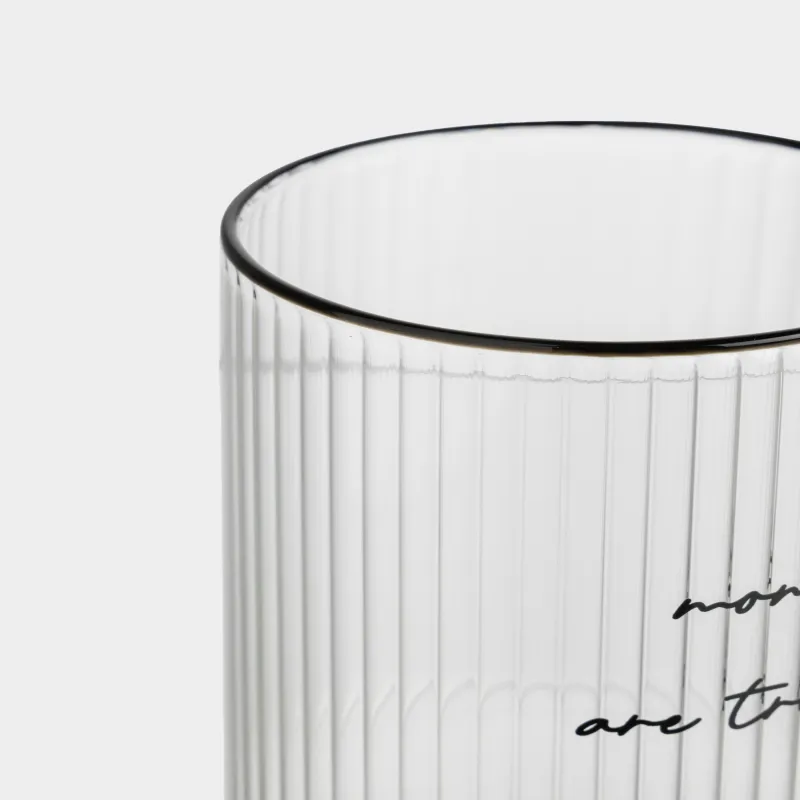 Стақан, 10 см, 420 мл, шыны Р, Moments are treasure, Ribby font, image-2