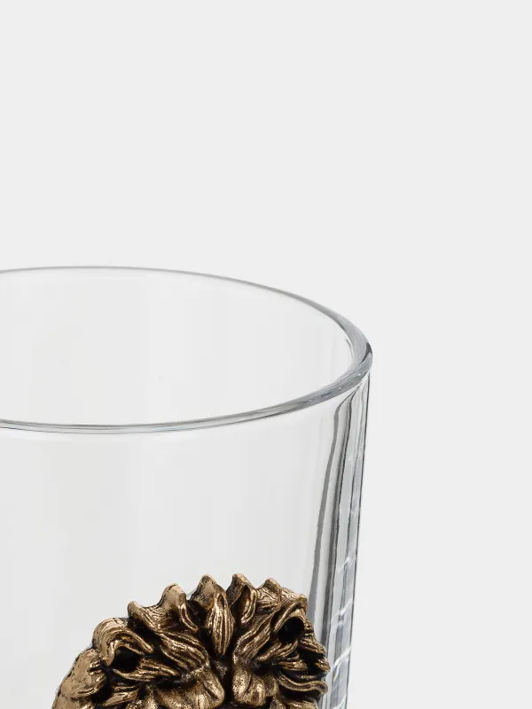 Виски стақаны, 10 см, 340 мл, шыны/металл, алтын, арыстан, Lux elements, image-4