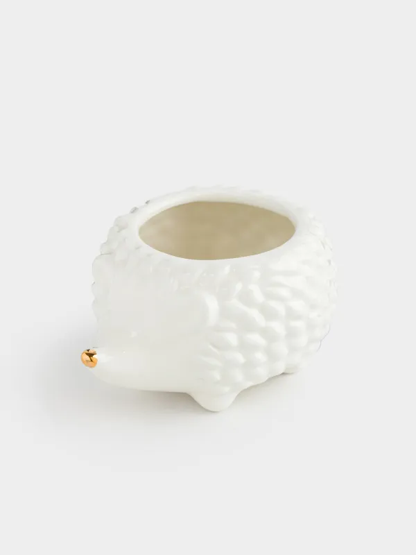 Пиала, 11х6 см, керамика D, молочно-золотистая, Еж, Golden glow, image-1