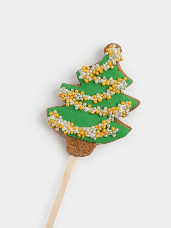 Пряник, 40 гр, глазурленген, шоколадты, таяқшада, жасыл, Шырша, Prani, image-1