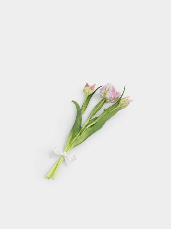 Букет искусственный, 40 см, ПВХ/металл, Бело-розовые тюльпаны, Tulip garden, image-1