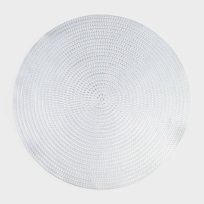 Салфетка под приборы, 38 см, ПВХ, круглая, серебристая, Azhur