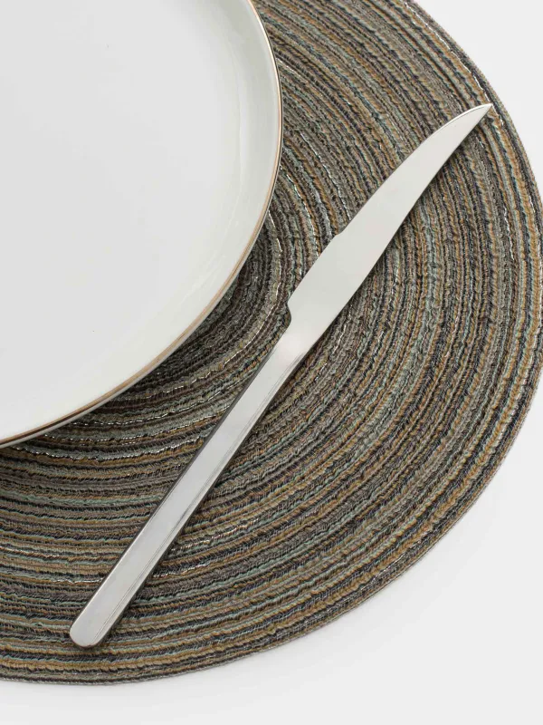 Салфетка под приборы, 30x45 см, полиэстер, овальная, серо-коричневая, Rotary, image-3