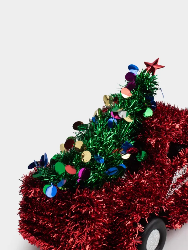 Статуэтка, 27 см, Машина с елкой, Tinsel decor, image-4