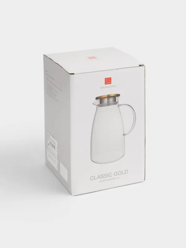 Құмыра, 2 л, сүзгі қақпағы бар, шыны Б/болат, алтын, Classic gold, image-5