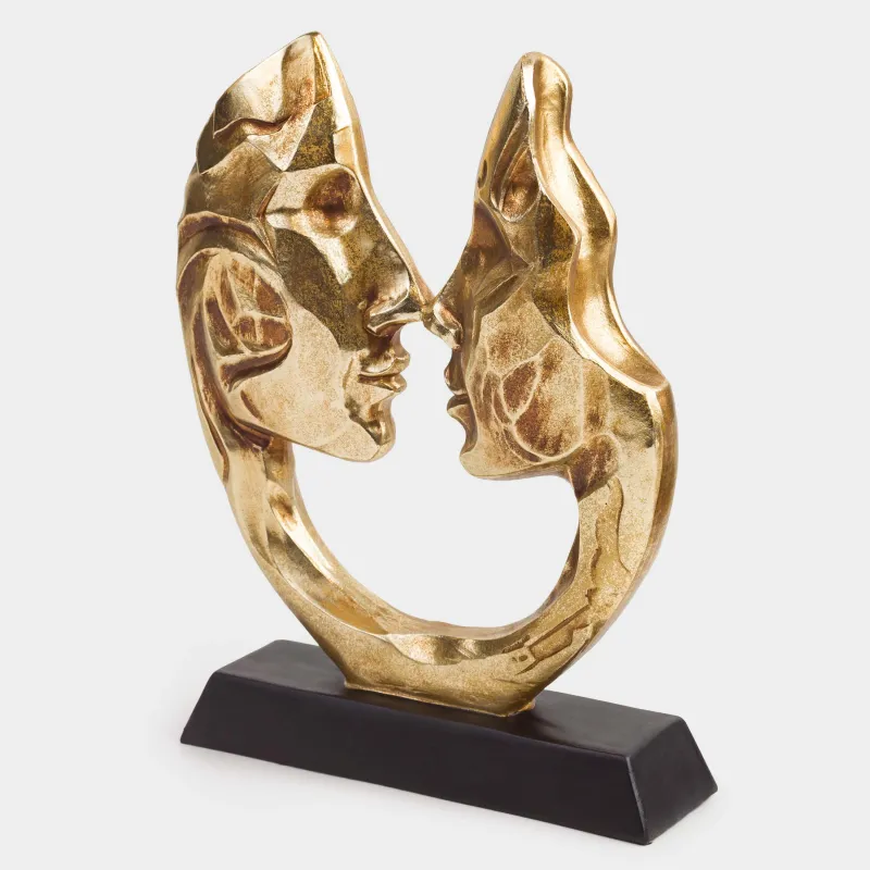 Статуэтка, 31 см, полирезин, золотистая, Поцелуй, Baise, image-2