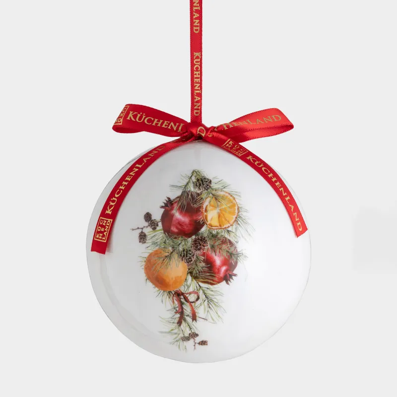 Игрушка елочная, 10 см, пенопласт, Шар, Рождественское чудо, Ball print