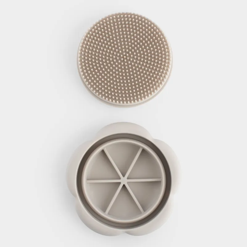 Щетка для очищения лица, 7 см, массажная, силикон, бежевая, Цветок, Manny, image-4