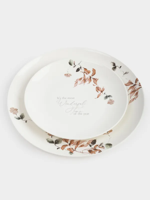 Ас сервизі, 6 адам, 19 зат, фарфор N, Күзгі гүлдер, Refined floral, image-1