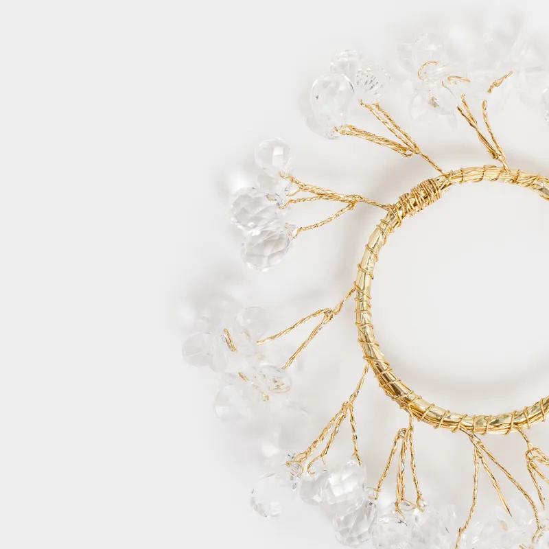 Кольцо для салфеток, 5 см, акрил/металл, золотистое, Кристаллы, Crystal decor, image-3