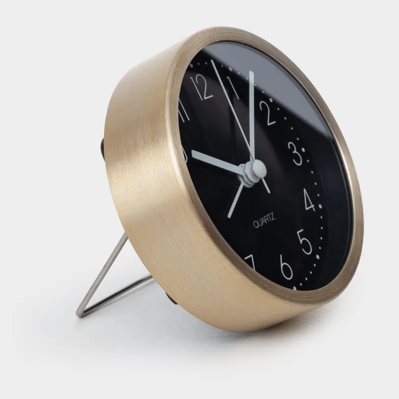 Оятқыш сағат, 9 см, металл/шыны, дөңгелек, ақ-қара, Dial, image-3