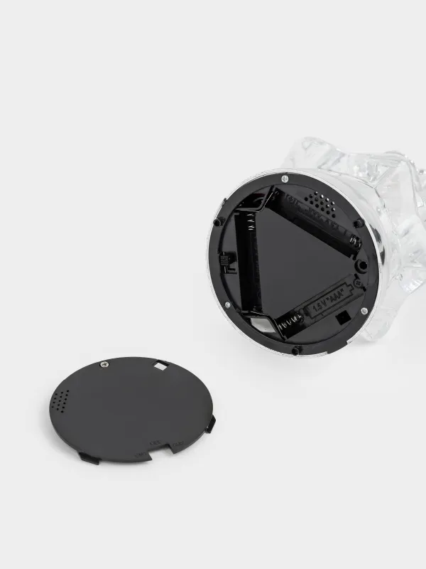 Снежный фонарь, 21 см, с подсветкой, пластик, серебристый, Ель с бантом, Silver style, image-3