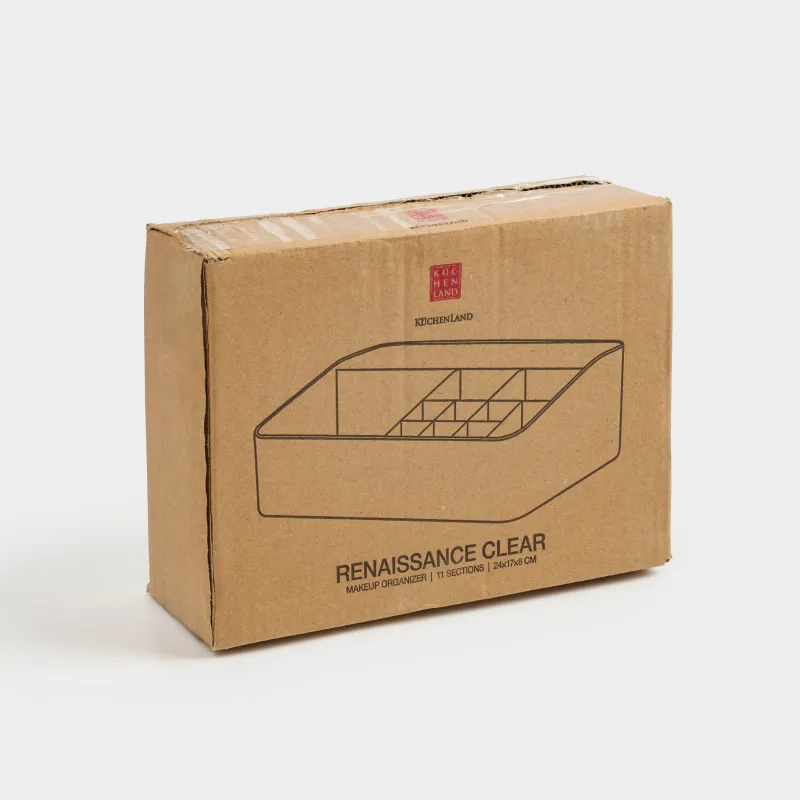 Органайзер для косметики, 24х17 см, 11 отд, пластик, серый, Renaissance clear, image-5