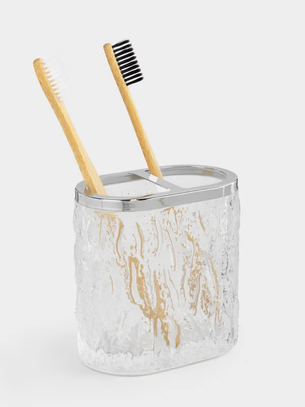 Тіс щеткасына арналған стақан, 11 см, шыны/болат, Hiona, image-3