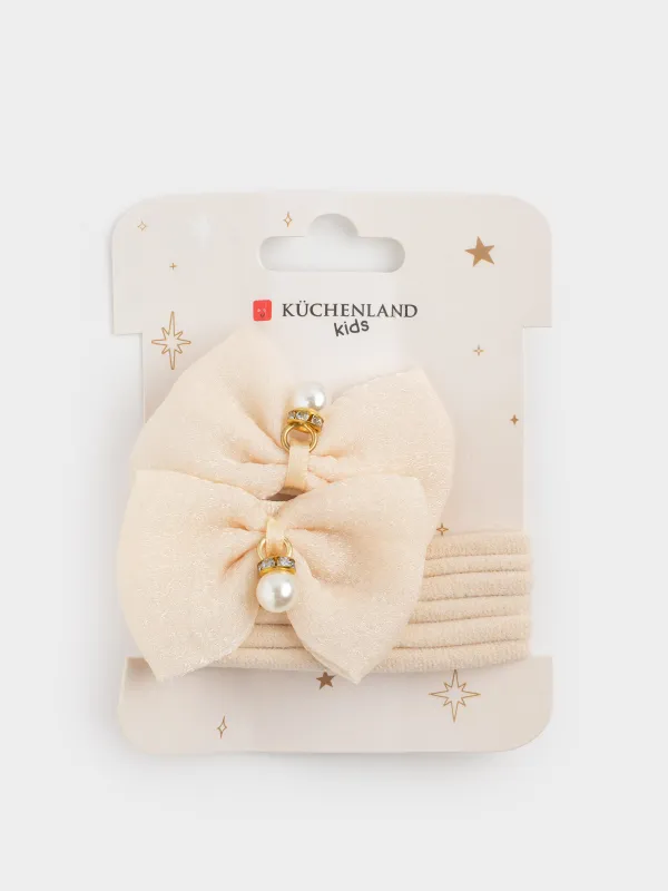 Шашқа арналған аксессуарлар жинағы, 8 дана, балаларға арналған, полиэстер/акрил, шампан/сүт, Hairstyle, image-4